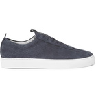 Grenson - Perforated Nubuck Sneakers - Men - Navy