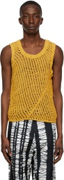 Nicholas Daley Yellow Hand Knitted Tank Top