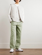 Nike - Straight-Leg Logo-Embroidered Cotton-Canvas Trousers - Green