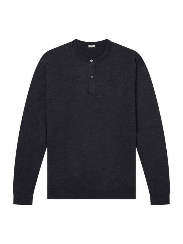 Photo: A.PRESSE - Wool Henley Sweater - Gray