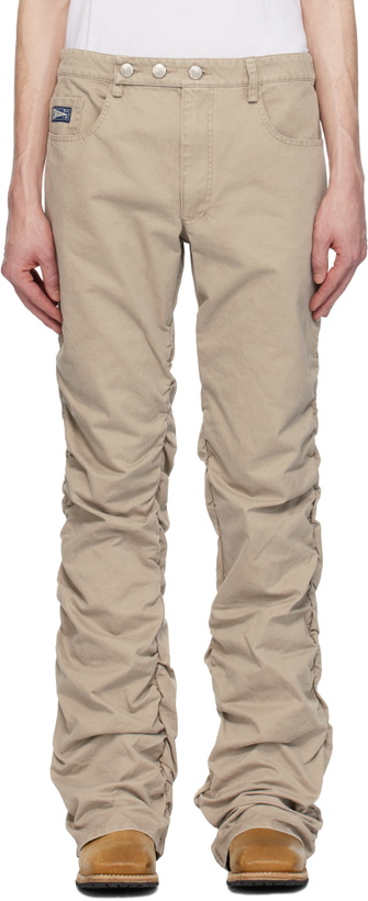 Photo: MISBHV Beige Cotton Twill Stacked Trousers