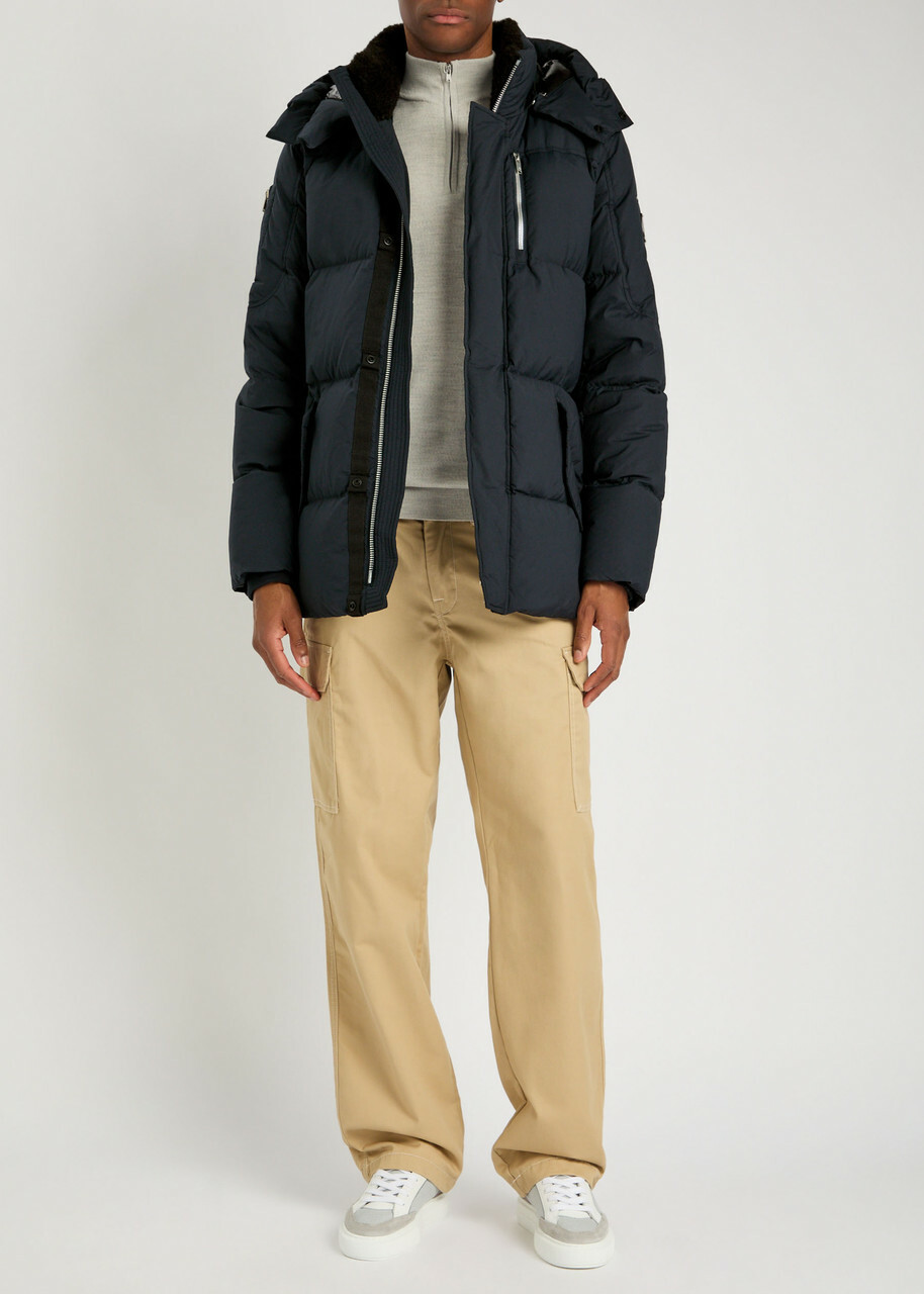 Moose Knuckles Everest 3Q Shell Puffer Coat Navy