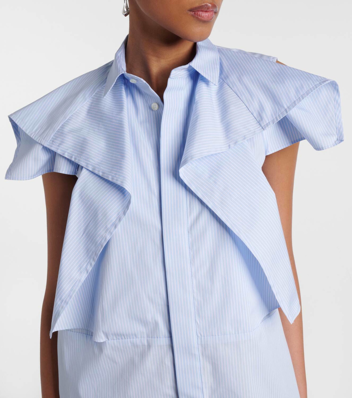 SACAI Side Zip Poplin Dress (White) main image 1