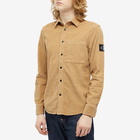 Calvin Klein Men's Monologo Badge Corduroy Shirt in Camel