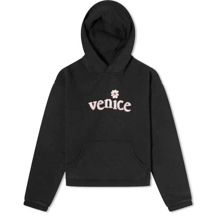 Photo: ERL Unisex Venice Patch Hoodie in Black