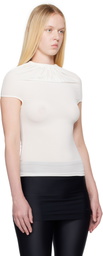 ALAINPAUL White Gathered Neck Tank Top