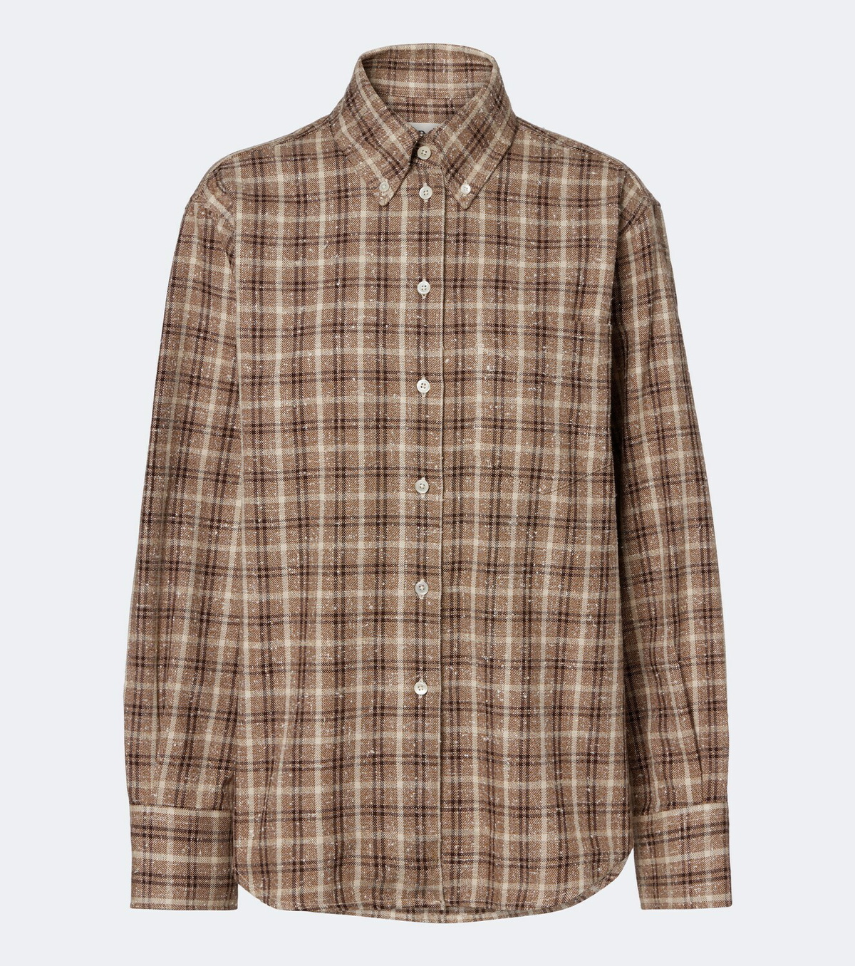 Róhe Checked bouclé cotton and silk-blend overshirt
