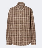 Róhe Checked bouclé cotton and silk-blend overshirt