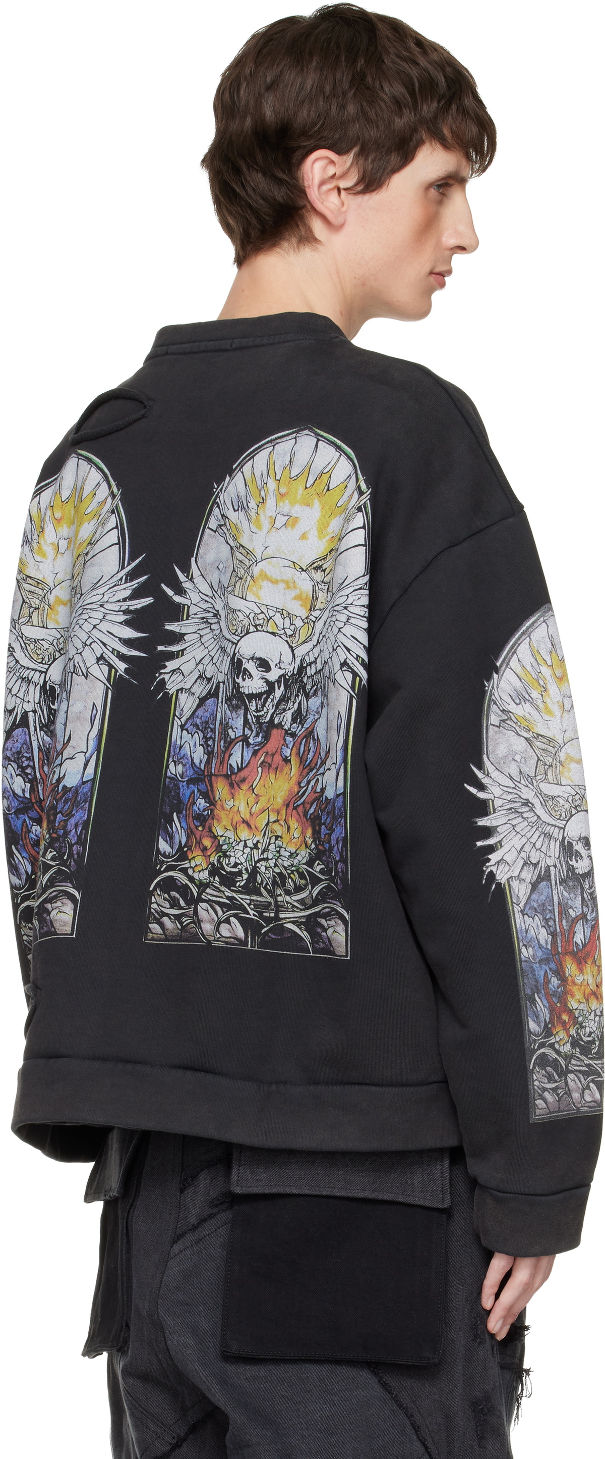 Who Decides War Black Skull Pullover Sweatshirt
