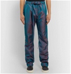 Fear of God - Slim-Fit Logo-Appliquéd Iridescent Nylon Drawstring Trousers - Blue