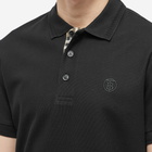 Burberry Men's Eddie TB Circle Logo Polo Shirt in Black