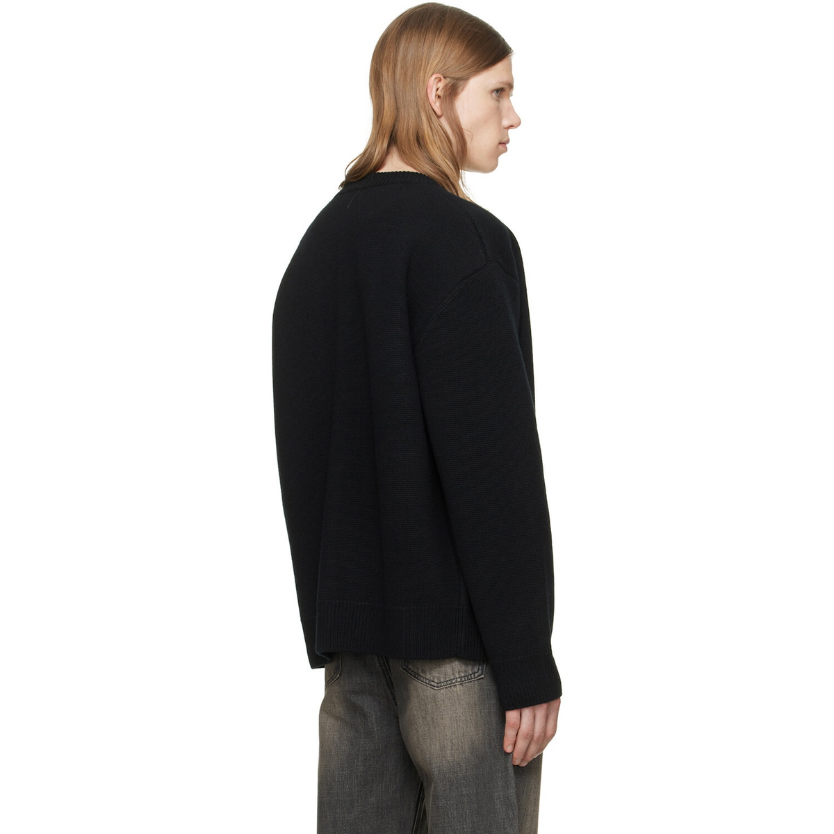 We11done Black Logo Classic Cardigan