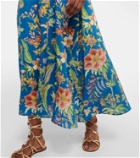Alémais June floral linen midi dress