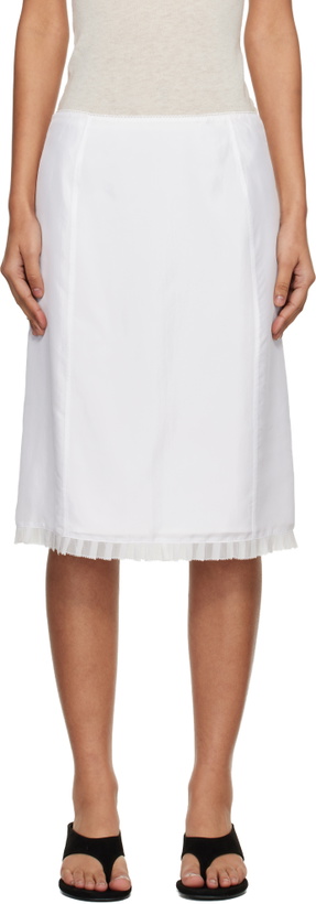 Photo: Dunst White H-Line Laced Midi Skirt