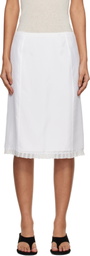 Dunst White H-Line Laced Midi Skirt