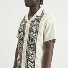 Portuguese Flannel Men's Cross Stitch Vacation Shirt in Ecru