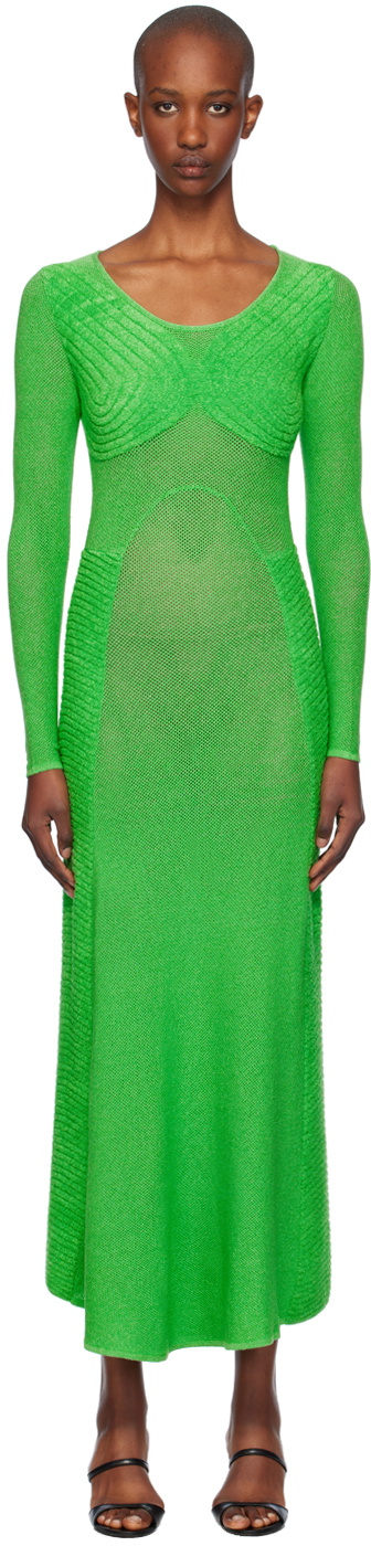 Isa Boulder Green Sweetheart Long Sleeve Maxi Dress