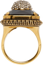 Alexander McQueen Gold Jewelled Skull Ring