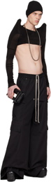 Rick Owens Black Cargobelas Cargo Pants