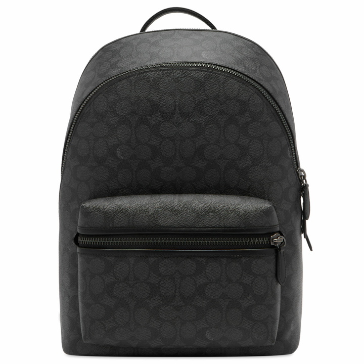Photo: Coach Men's Charter Backpack in Charcoal Signature Leather 