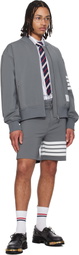 Thom Browne Gray 4-Bar Tech Bomber Jacket
