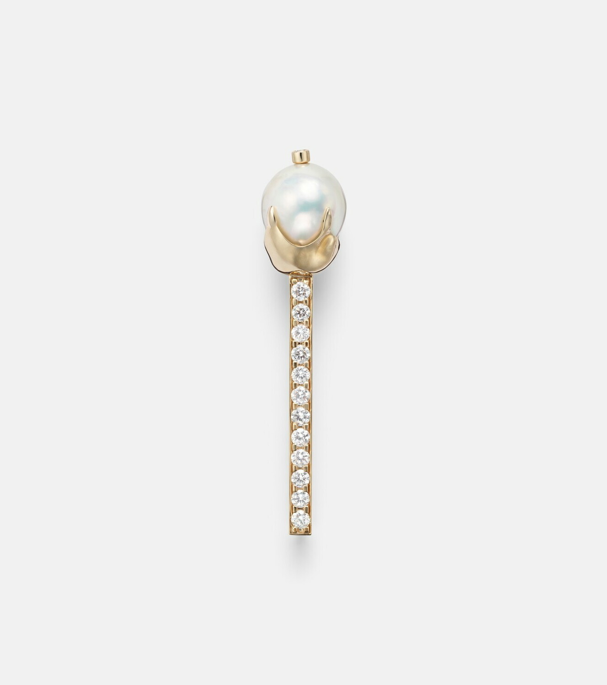 Mateo 14kt gold brooch with diamonds and pearls