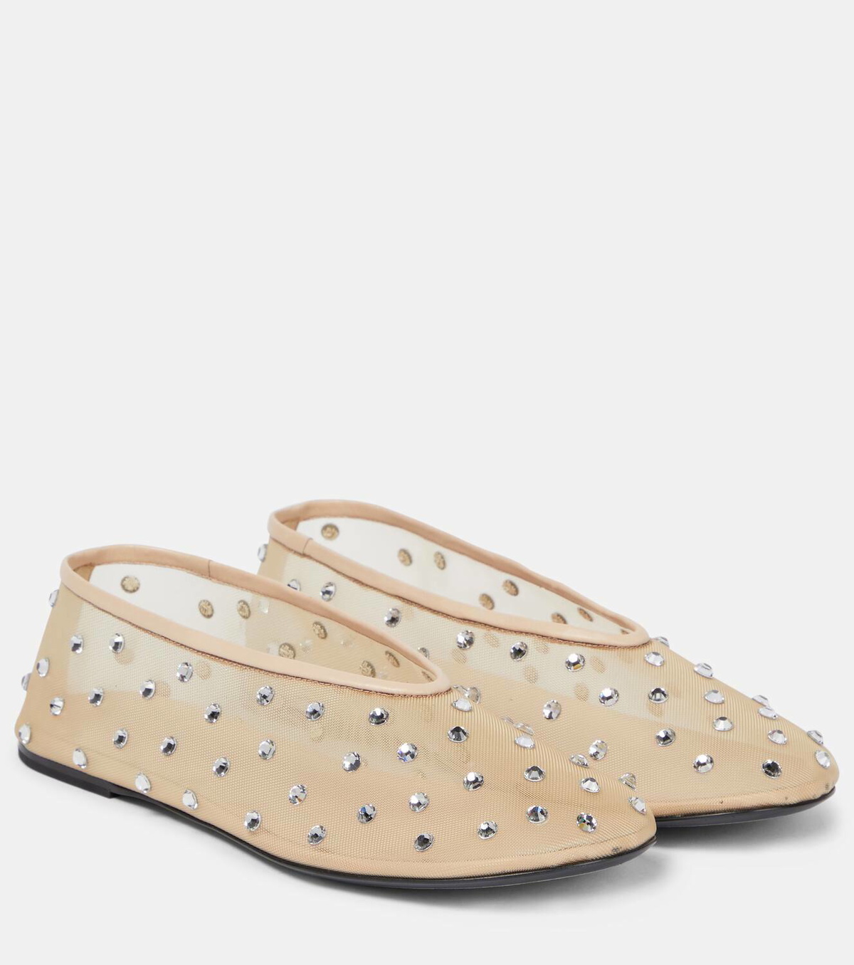 Khaite Marcy crystal-embellished ballet flats Khaite