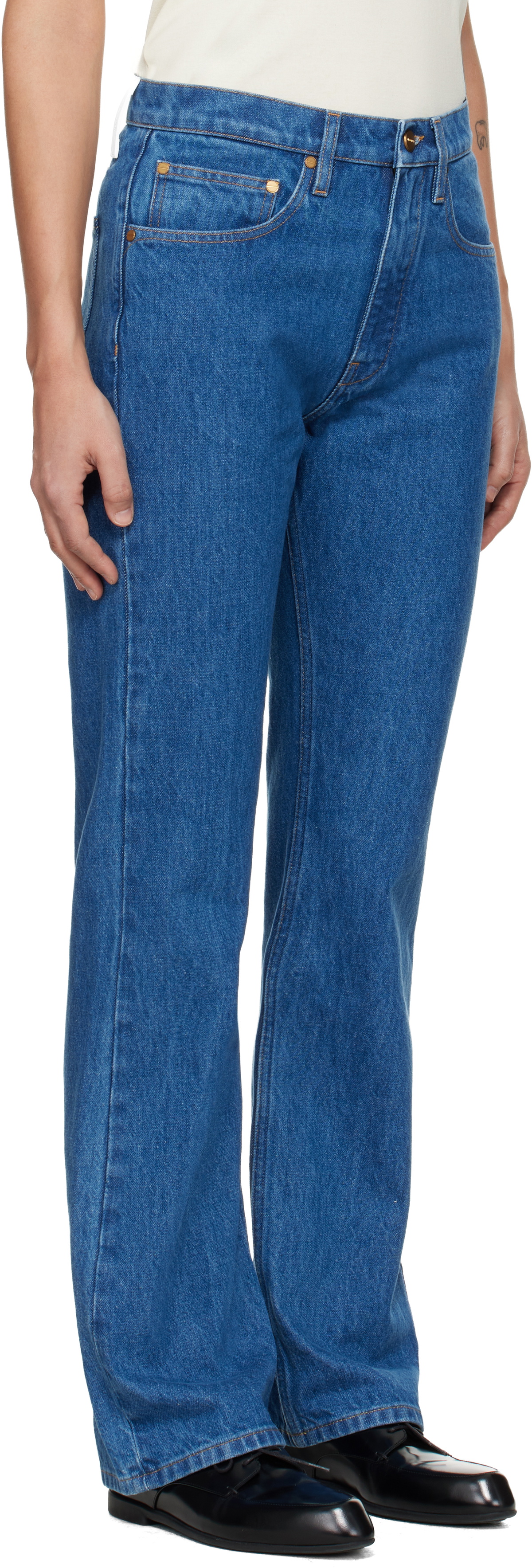 Jil Sander Blue Flared Denim Jeans
