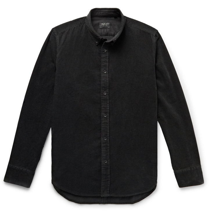 Photo: rag & bone - Tomlin Fit 2 Slim-Fit Button-Down Collar Cotton-Corduroy Shirt - Black