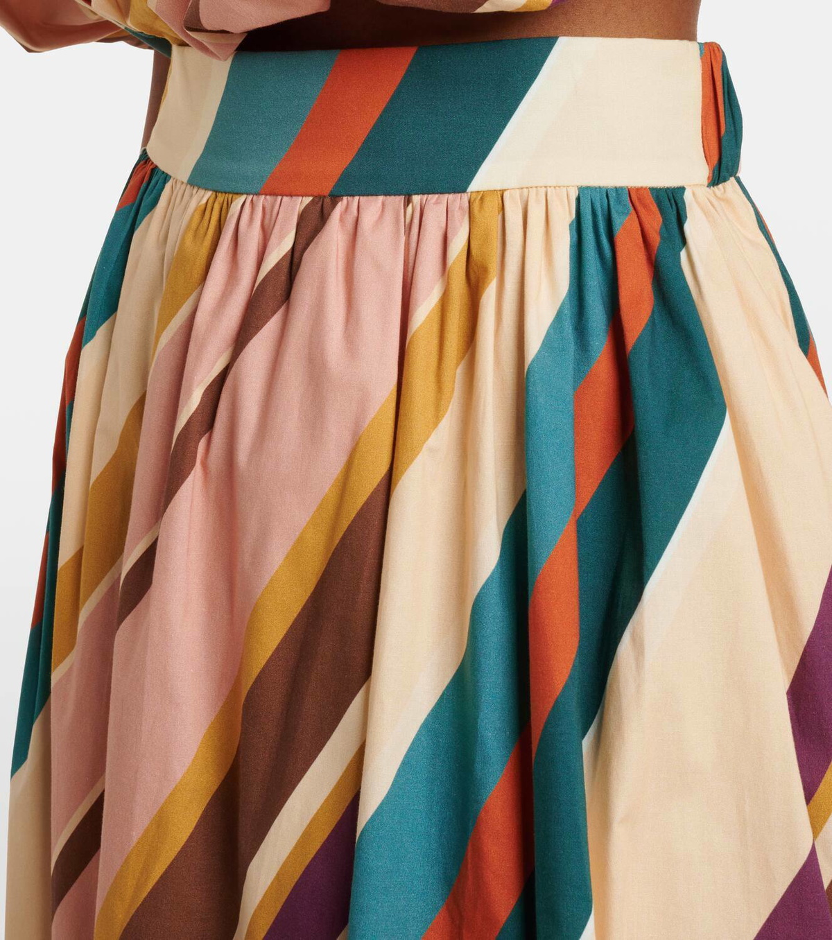 Adriana Degreas Striped cotton-blend maxi skirt