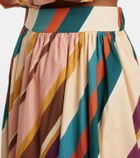Adriana Degreas Striped cotton-blend maxi skirt