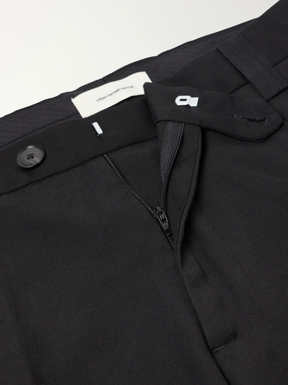 mfpen - Service Straight-Leg Cotton-Blend Hopsack Trousers - Black