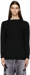 Maison Margiela Black Graphic Jacquard Knit Crewneck