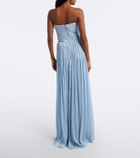 Costarellos Lenina Lurex® georgette bustier gown