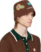 Casablanca Brown Crochet Bucket Hat