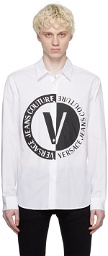 Versace Jeans Couture White Printed Shirt
