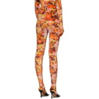 Richard Quinn Orange Floral Leggings