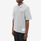 Thom Browne Men's Mercerised Pique Polo Shirt in Light Grey