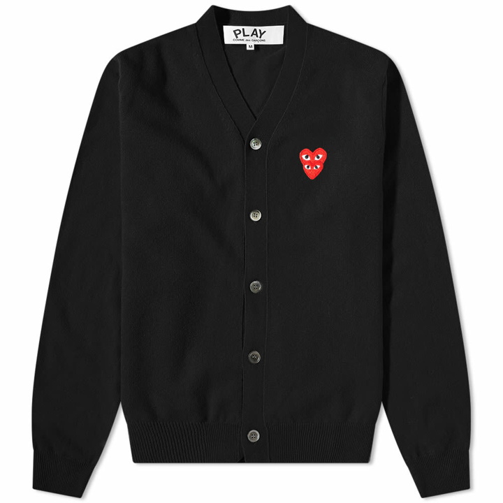 Photo: Comme des Garçons Play Men's Overlapping Heart Cardigan in Black