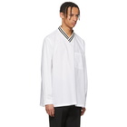 Sunnei White Long Sleeve Ribbed V-Neck T-Shirt