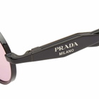 Prada Eyewear Women's PR 65ZS Sunglasses in Black/Pink