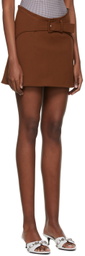 Anne Isabella Brown Viscose Mini Skirt