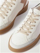 Canali - Suede-Trimmed Leather Sneakers - Neutrals