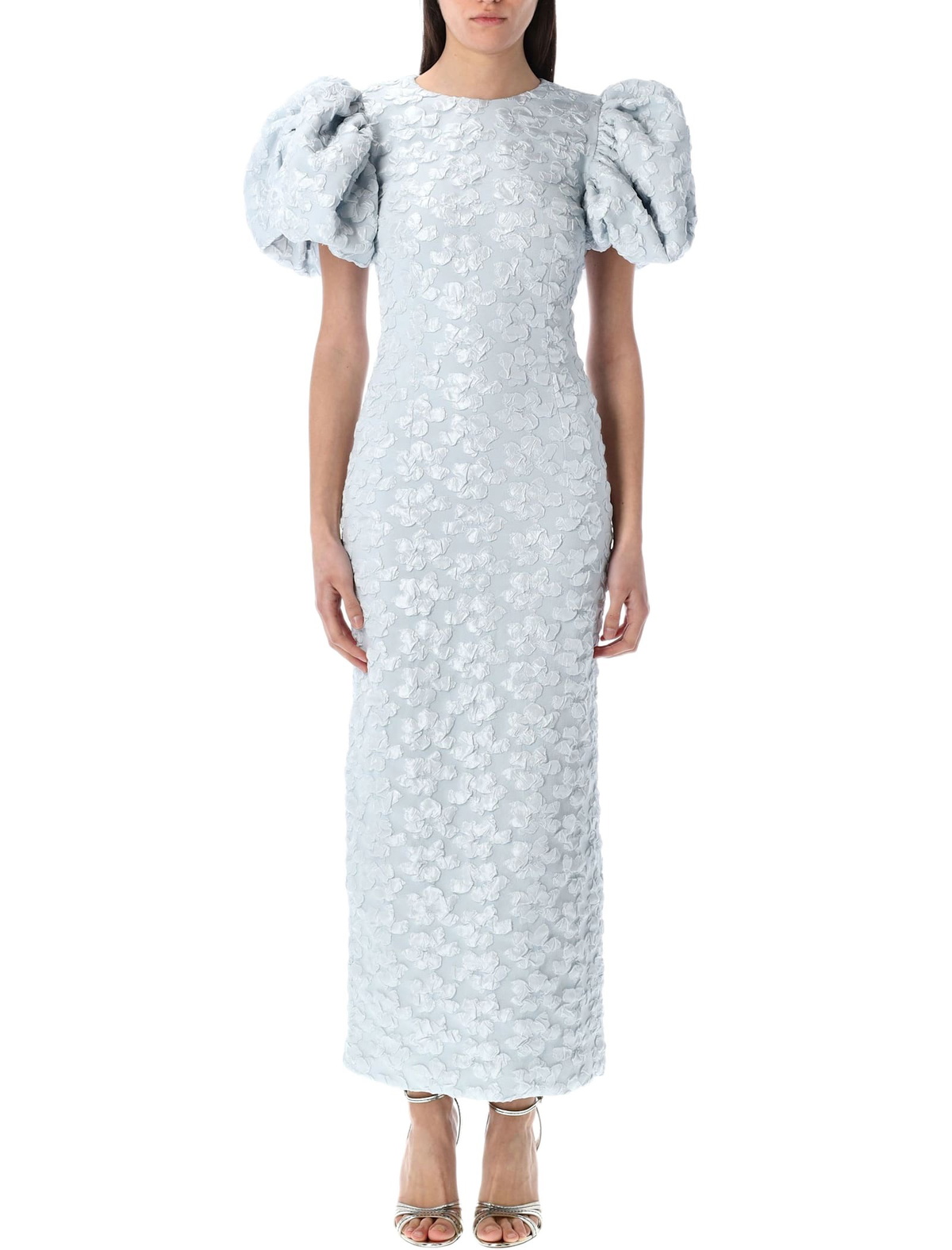 Rotate by Birger Christensen Jacquard Midi Puffy Dress