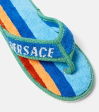 Versace Home Striped cotton terry slippers