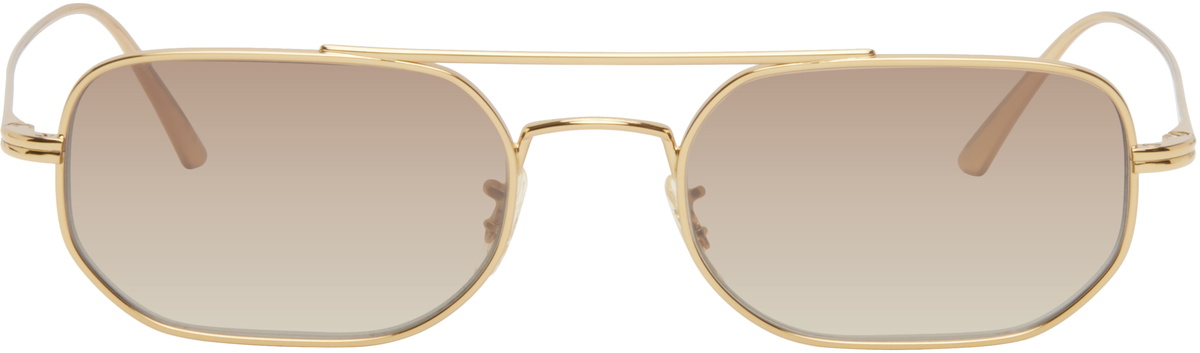 Khaite x Oliver people 1989c  Sunglasses color Gold frame Dark Brown Lenses Khaite Oliver Peoples Edition 1989c Sunglasses - Gold/Dark  main image 4