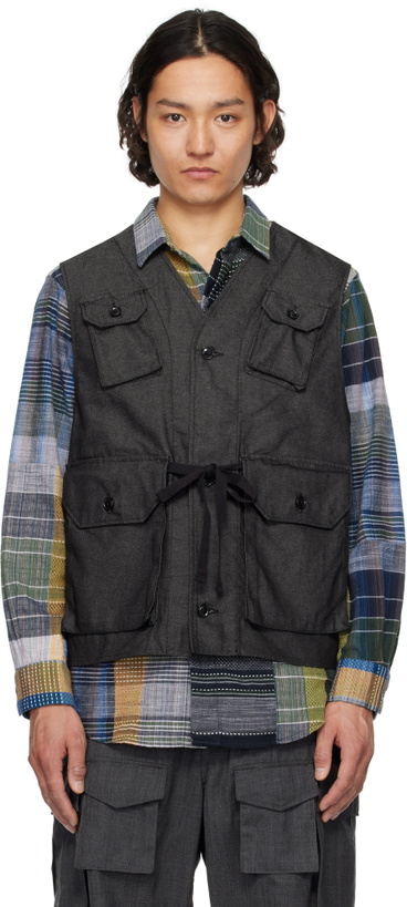 Photo: Engineered Garments Black C-1 Denim Vest