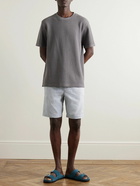 Frescobol Carioca - Felipe Straight-Leg Cotton and Linen-Blend Drawstring Shorts - Gray