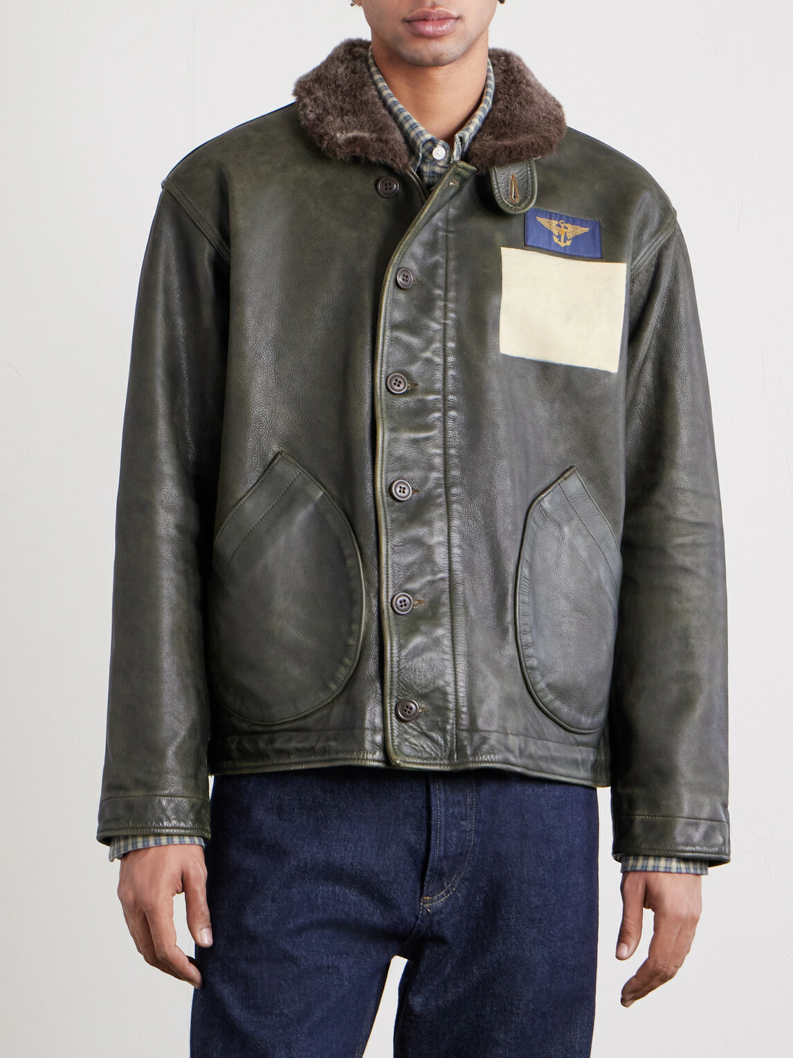 RRL - Leather Jacket - Green