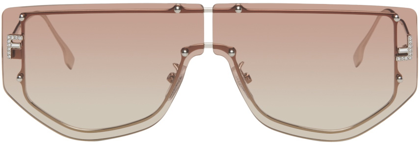 Fendi First - Shield sunglasses with gray gradient lenses